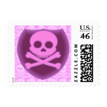 Pink Skull Badge Stamps
