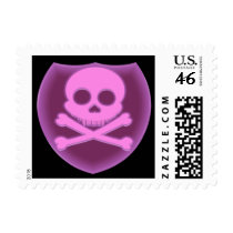 Pink Skull Badge Stamps