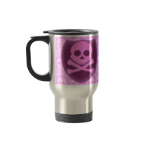 Pink Skull Badge Travel Mugs