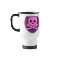 Pink Skull Badge Travel Mugs