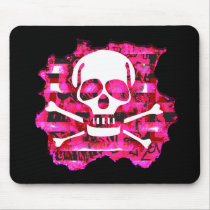 Pink Skull & Bones mousepads