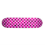 Pink Skull Checkerboard Skate Deck