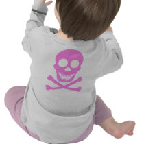 Pink Skull & Crossbones 2-Sided Infant Longsleeve Tees