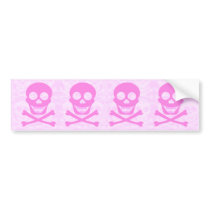 Pink Skull & Crossbones Bumpersticker Bumper Sticker