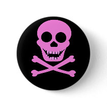 Pink Skull & Crossbones Buttons