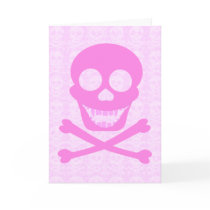 Pink Skull & Crossbones Cards