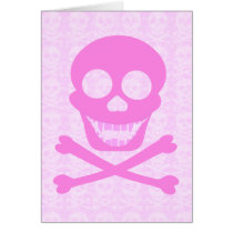 Pink Skull & Crossbones Cards