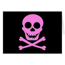 Pink Skull & Crossbones Cards