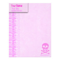 Pink Skull & Crossbones Custom Letterhead