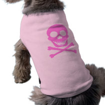Pink Skull & Crossbones Dog Shirts