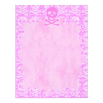 Pink Skull & Crossbones Flame Letterhead