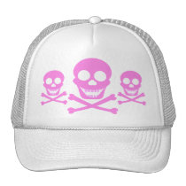 Pink Skull & Crossbones Hats