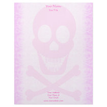 Pink Skull & Crossbones Letterhead