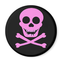 Pink Skull & Crossbones Magnets
