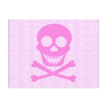 Pink Skull & Crossbones Notes Card Postcard