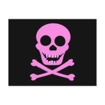 Pink Skull & Crossbones Postcard