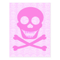 Pink Skull & Crossbones Postcard
