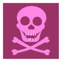 Pink Skull & Crossbones Poster