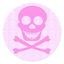 Pink Skull & Crossbones Stickers
