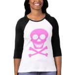 Pink Skull & Crossbones Women's Shirts