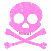 Pink Skull Distressed 2-Sided Kids' Dark Shirts