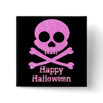 Pink Skull Distressed Buttons