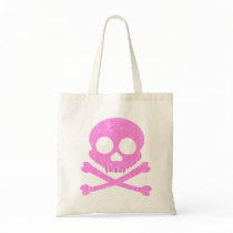 Pink Skull Distressed Canvas Bags
