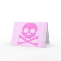 Pink Skull Distressed Card
