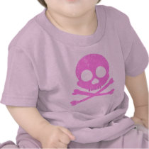 Pink Skull Distressed Infant T-Shirt