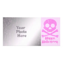 Pink Skull Distressed Photo Card photo cards