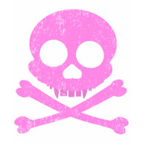 Pink Skull Distressed Women's Shirts