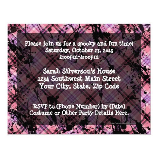 Pink Skull Halloween Party Invitations
