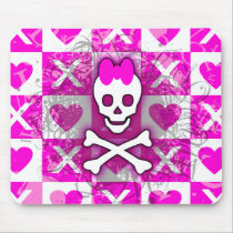 Pink Skull Princess mousepads