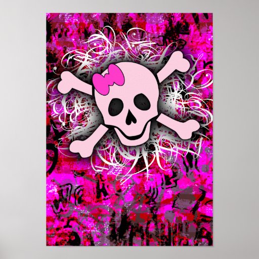 Pink Skull Print