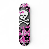 Pink Skull Skateboard by lilbbylou Pink Skull Skateboard