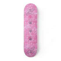 pink skull skateboard deck