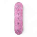 pink skull skateboard deck