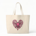 Pink Skulls in Heart Shape bags