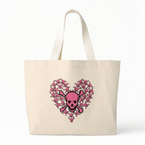 Pink Skulls in Heart Shape bags