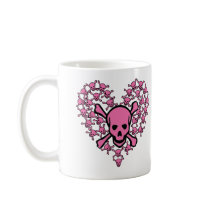 Pink Skulls in Heart Shape mugs