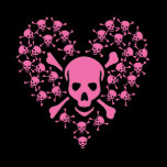 Pink Skulls in Heart Shape Tshirts