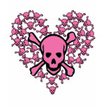 Pink Skulls in Heart Shape Tshirts
