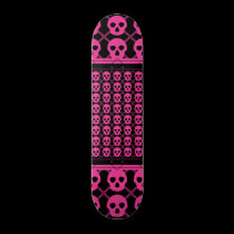 Pink Skulls Invasion on Black skateboards