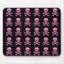 Pink Skulls on Black Mouse Pads