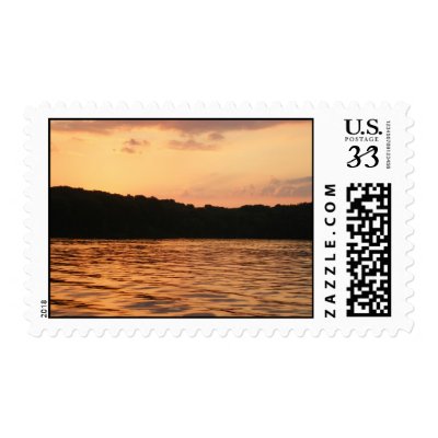 Pink sky at dusk Postage