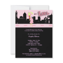 Pink Sky Bundle Of Joy Baby Shower Invitation