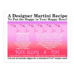 Pink Sling-A-Tini Martini Recipe Card Postcard