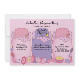 Pink Slumber Birthday Party invitation