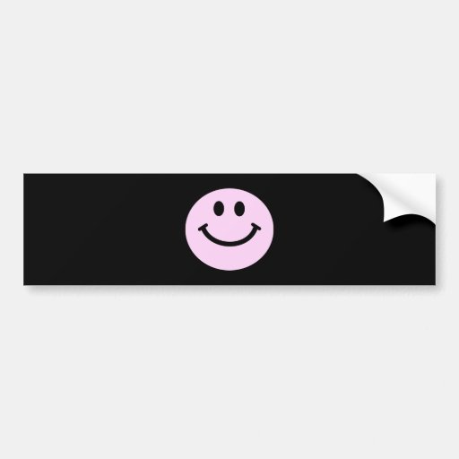 Pink Smiley Face Bumper Sticker | Zazzle