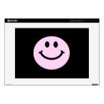 Pink smiley face laptop decals